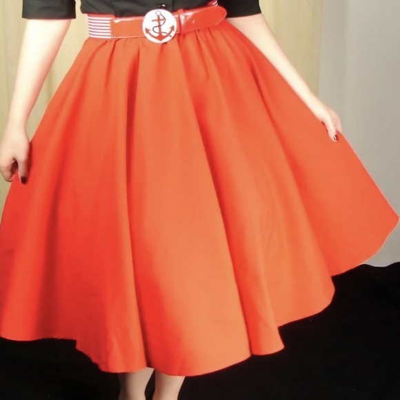 Cats Like Us Cruisin USA Red Full Circle Skirt - Picture 1 of 4